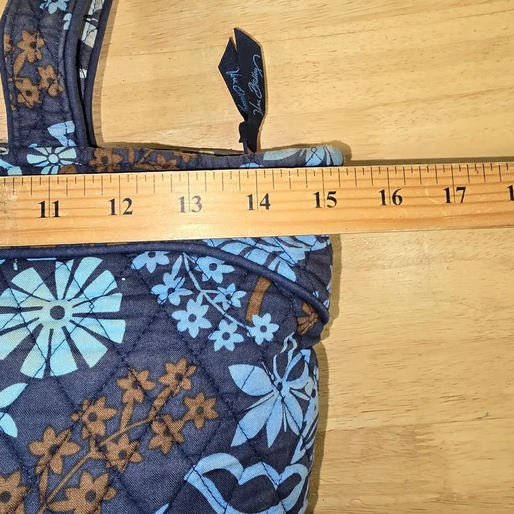 Retired Vera Bradley Java Floral Pattern Purse Blue Brown